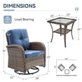 thumbnail image 3 of Giantfurnni Outdoor Swivel Rocking Chairs Set of 2, High Back Patio Swivel Chairs with Side Tabel for Deck Porch Balcony, 3 of 9