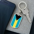 thumbnail image 5 of Bahamas Flag Keychain Dog Tag Stainless Steel or 18k Gold, 5 of 16
