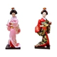 thumbnail image 1 of Athleticsshop2018 2 Piezas Muñeca Geisha de Escritorio con Kimono Japonés de 11" Geisha Asiática Rosa rojo, 1 of 9