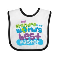 Inktastic Grandpa Worlds Best Pastor Boys or Girls Baby Bib