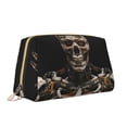 thumbnail image 2 of Naloa Cyber Skeleton With Tattoos Leather Makeup Bag for Purse Travel, Portable Small Cosmetic Organizer for Women and Girls, Make up Bag with Zipper, 2 of 8