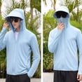 thumbnail image 4 of 1 ropa de protección solar azul claro para adultos, abrigo de ropa de protección solar de seda helada con sentido fresco, 4 of 5