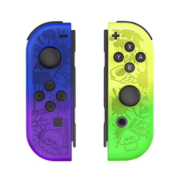Manettes Switch pour Nintendo Switch, Remplacement pour Manette Sans Fil Switch avec Double Vibration, Réveil/capture d'Écran/contrôle de Mouvement - Bleu Jaune Vert