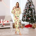thumbnail image 2 of Adult Christmas Onesie Holly Leave Christmas Bear Pattern Zipper One-Piece Pajamas Unisex with Pockets, 2 of 6