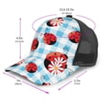 thumbnail image 2 of Disketp Flowers and Lady Bugs Print Trucker Hat Men Women - Mesh Baseball SnapBack Cap, 2 of 7