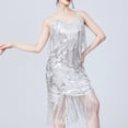 thumbnail image 4 of Sequins Tassels Flapper Dress Salsas Cha Cha Jazz Dance Costumes Fringe Dress, 4 of 17