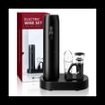 thumbnail image 1 of Electric Wine Opener Set with Charging Base Automatic Corkscrew with Aerator Pourer and Foil Cutter for Kitchen Party,Black, 1 of 7