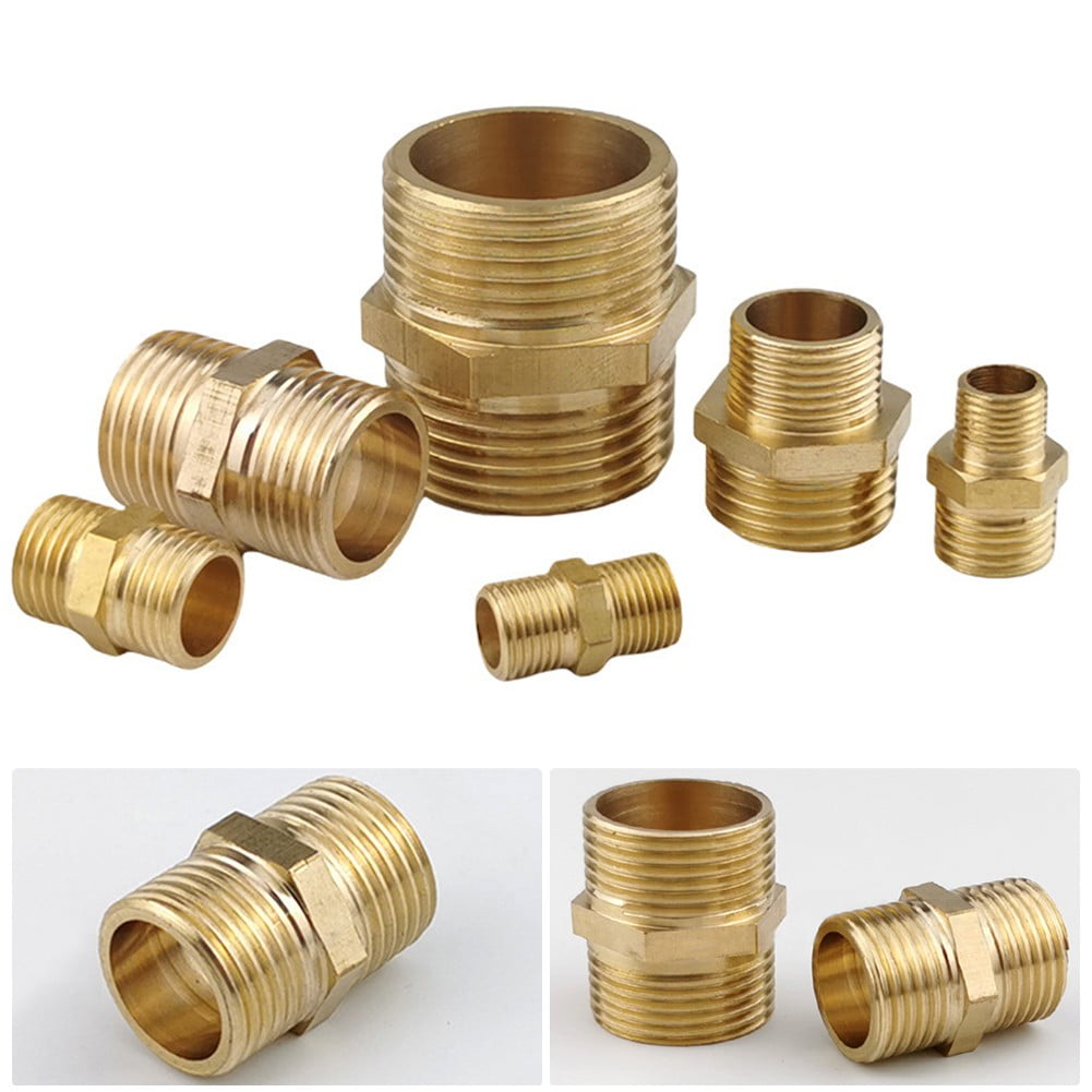 Brass Hose Connector Hose Adapter Male to Male 1/4\" Inch Connector Fitting Smile Home