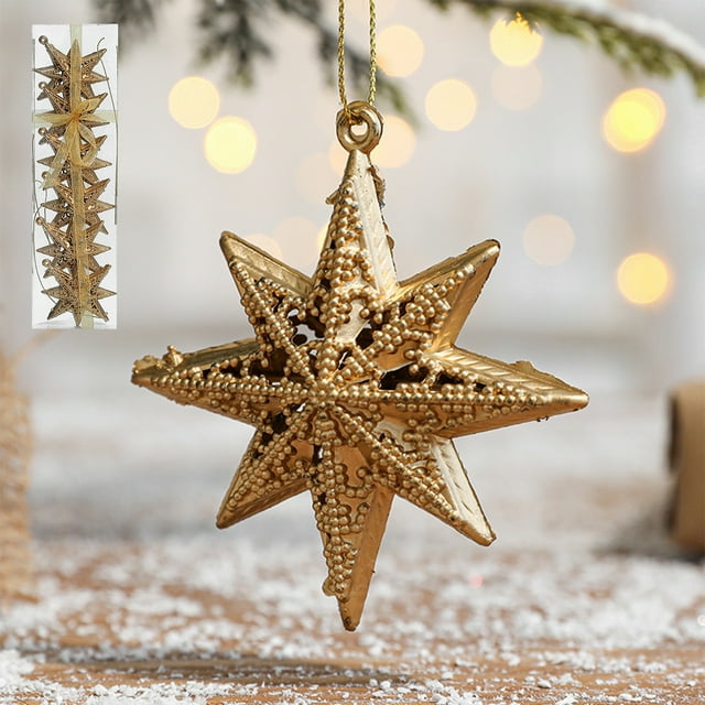 BAOPAI Christmas Tree Hanging Decorations Sparkling Personalized Pendants with Convenient Hanging Design for Home Party Festival Decorations 6 Pieces Set