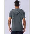 thumbnail image 3 of DARING DIVA Men's Casual Short Sleeve Pullover Drawstring Hooded T-Shirt S Dark Gray, 3 of 6