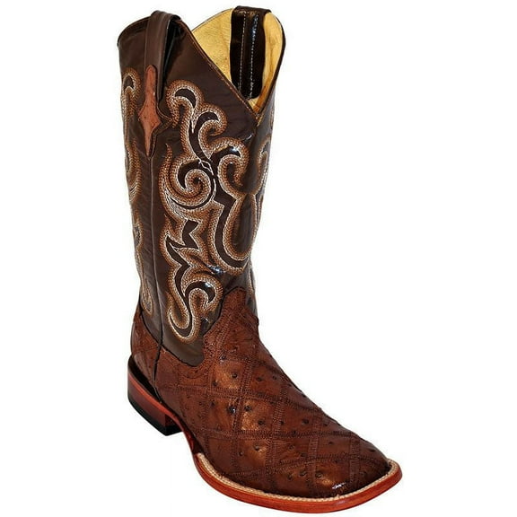 Western Boots Mens Cowboy Ostrich Patchwork Kango 11693-07