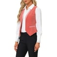 thumbnail image 4 of INSPIRE CHIC Velvet Suit Waistcoat for Women's Retro Sleeveless Steampunk Blazer Dressy Vest XL Pink, 4 of 5