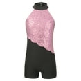 thumbnail image 3 of Haitryli Kids Girls Sleeveless Sequins Dance Leotards Gymnastic Bodysuit One Piece Romper Jumpsuit Dancewear Pink 14, 3 of 7