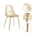 thumbnail image 2 of CangLong Modern Metal Legs Dining Chairs, Amber Transparent (Set of 4), 2 of 6
