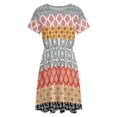 thumbnail image 4 of Water Color Bohemian Pattern Multi Colour Sundress Short Sleeve Dress Summer Women Clothes Dress for Women Dresses, 4 of 7