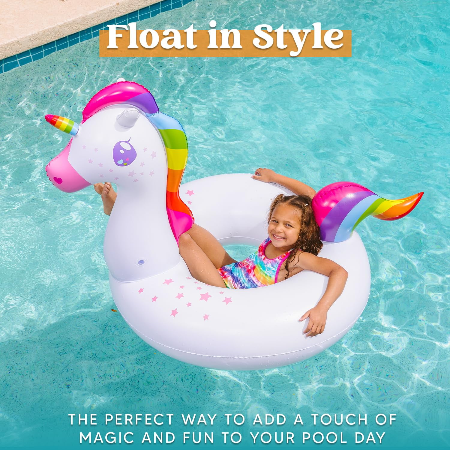 Joyfy 2 Packs Flamingo Unicorn Pool Float, Fun Beach Floaties, Inflatable Swimming Pool Tubes Party Toys, Summer Pool Raft Lounger for Adults & Kids