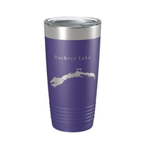 Buckeye Lake Map Tumbler Travel Mug Insulated Laser Engraved Coffee Cup Ohio 20 oz Purple