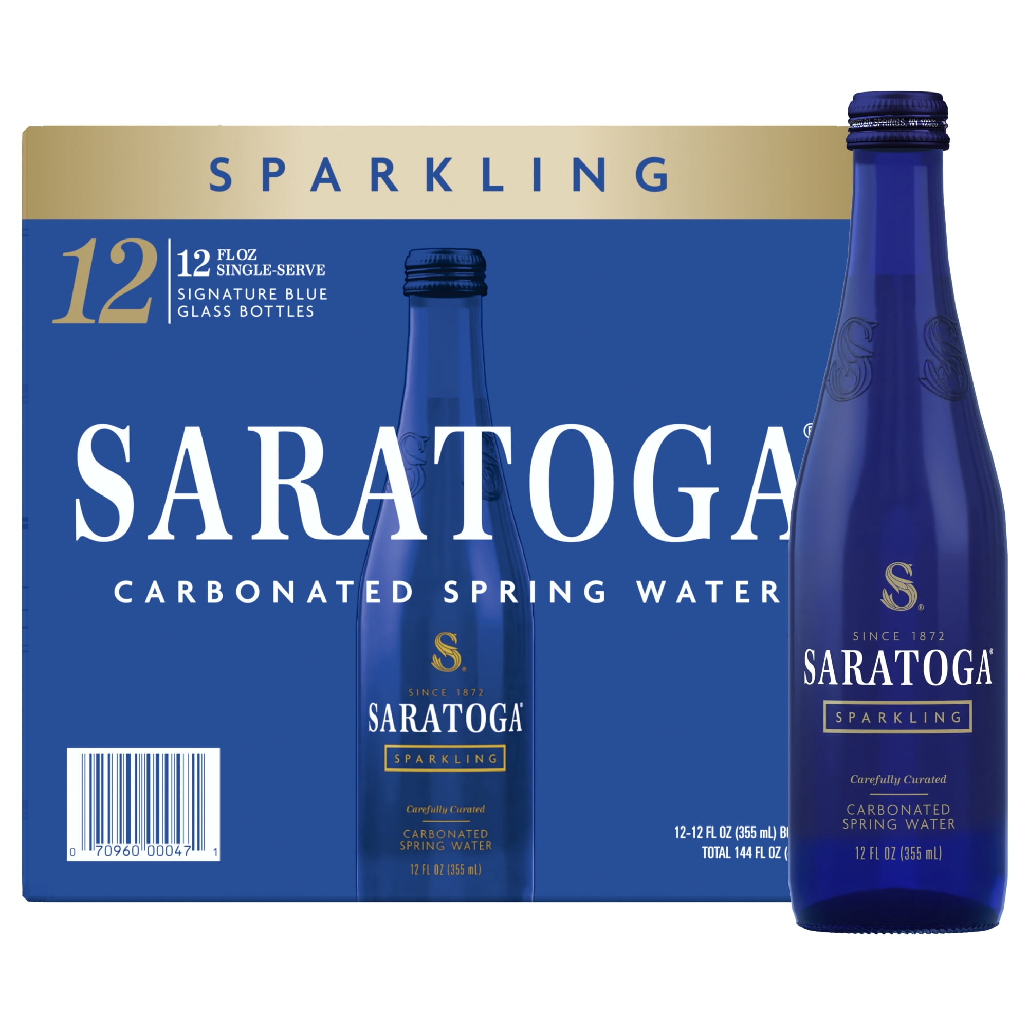 Saratoga Sparkling Spring Water, 12 fl oz, 12-pack Glass Bottles