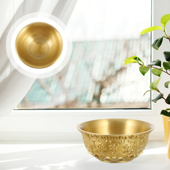 VERDANVERSE 1Pcs Golden Brass Bowl for Home and Office Feng Shui Decor