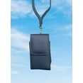 thumbnail image 2 of Around the Neck Black Leather Vertical Belt Loop Case Compatible with Iris Easy Flip Phone, 2 of 5