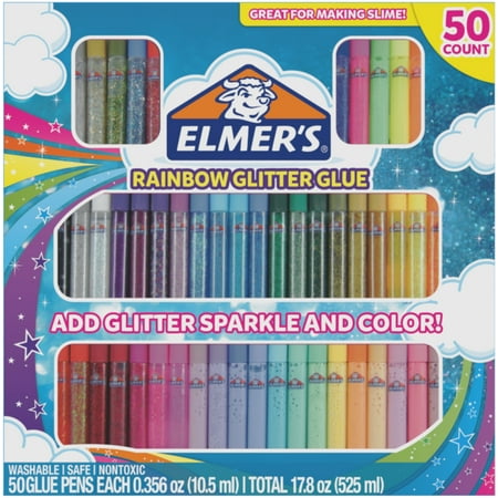 glue glitter rainbow elmer pens pkg walmart supplies