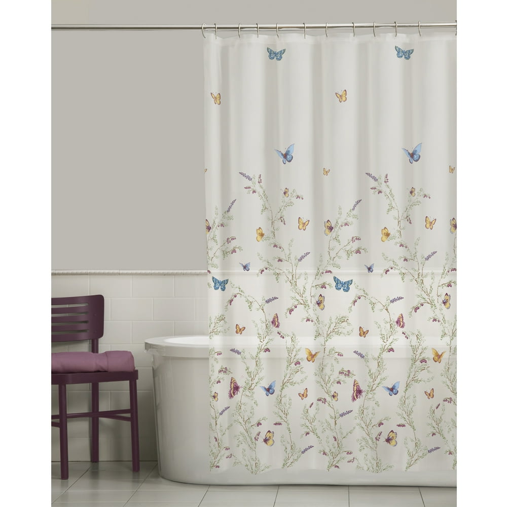 Zenna Home Garden Flight PEVA Vinyl Shower Curtain, 70" x 72" Walmart
