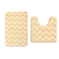 thumbnail image 2 of Microfiber Bathroom Rugs Set 2 Pieces - Shaggy Soft Bath Mat & U-Shaped Toilet Rug, Non-Slip Machine Wash/Dry Absorbent Shower Bathroom Rugs and Mats Sets for Bathroom, 2 of 3