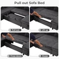 thumbnail image 5 of Ebello Sleeper Sectional Sofa with Pull Out Bed, Storage Seat, Cup Holders, USB Ports & Side Pockets, U Shaped Corduroy Convertible Couch Bed for Living Room, Gray, 5 of 10