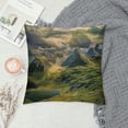 thumbnail image 2 of Orinice  Mountain Throw Pillow Cushion Cover, Moss Rocky Hills Under Dramatic Rainy Sky Scottish Valley Rural Scenery, Decorative Square Accent Pillow Case,  White, 2 of 5