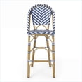 thumbnail image 4 of Outdoor Barstools, French PE Rattan Set of 2, 29.5" Seat Height for Patio Cafe | Navy Blue | Aluminum, 4 of 14