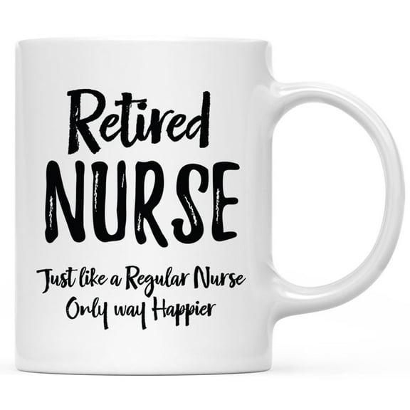 Koyal Wholesale Ceramic Nurse Coffee Mug for Gifts, Retired Nurse Only Happier, 1-Pack