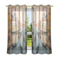thumbnail image 2 of Window Curtain Panels Cotton And Linen Decorative Curtains - Symmetrical Window Shade Spring Church View Backdrops for Home Office Sunroom Country House, 2 of 7