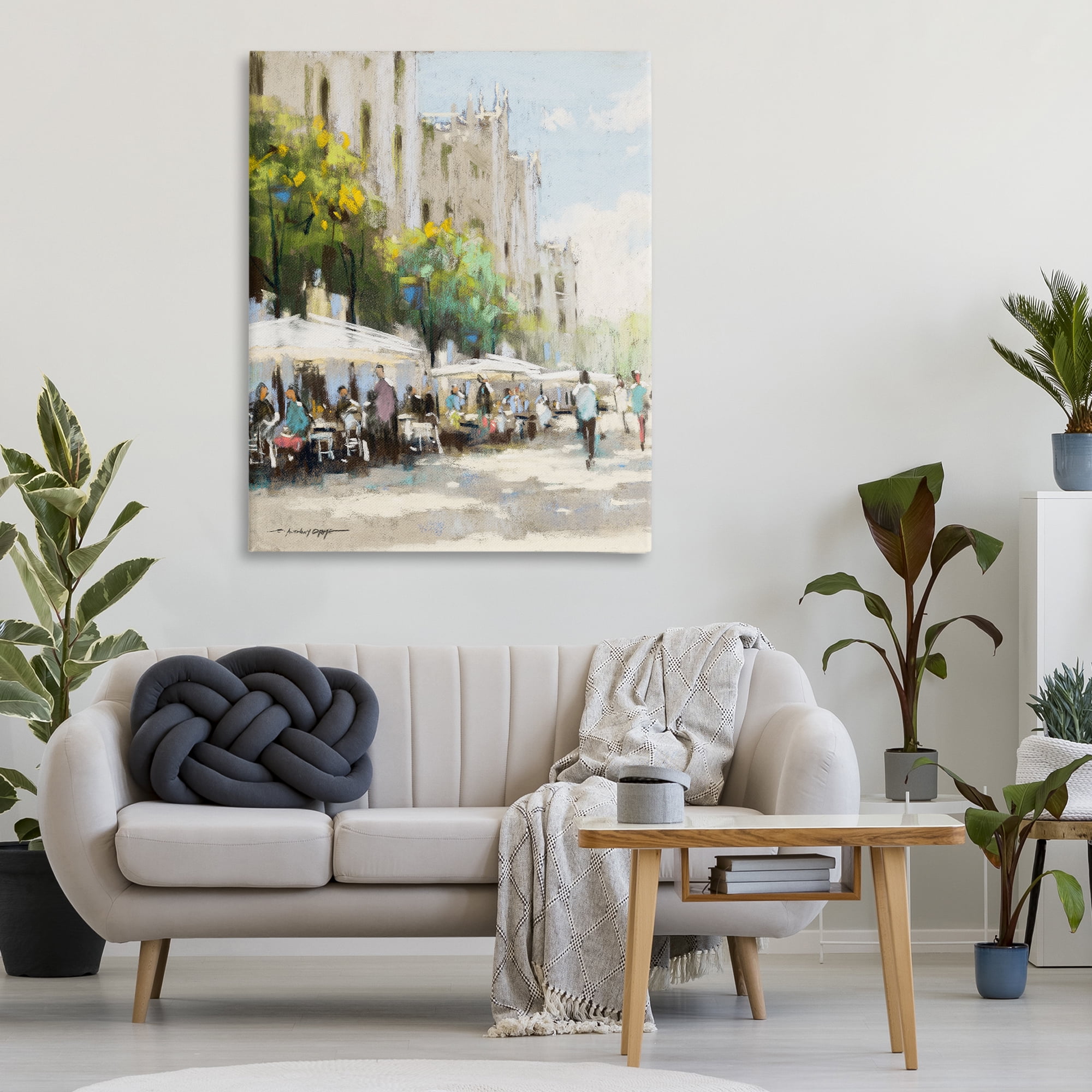 Stupell Industries Street Cafe on Boulevard Canvas Wall Art, design by Anthony Orme