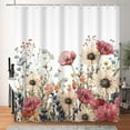 thumbnail image 2 of SUNOLIFE Spring Floral Shower Curtain,Flowers Waterproof Polyster Bathroom Curtain,72"W x 72"L, 2 of 11