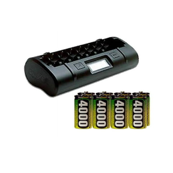 8 Bay LCD Maha Powerex Battery Charger   8 D 4000 mAh NiMH Accupower Batteries