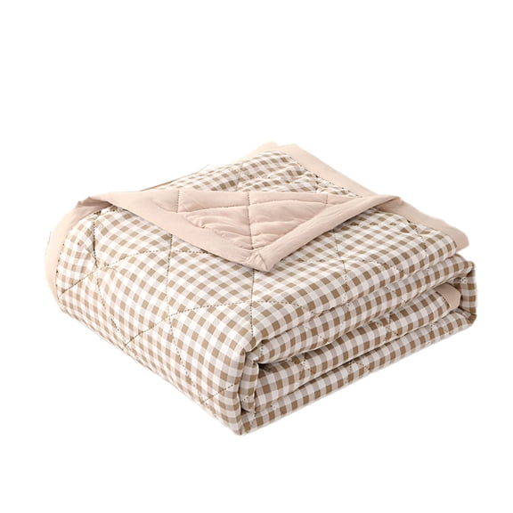 FURMORA 2026 New Lightweight Comforter Queen Size, Soft Skin-Friendly Solid Comforter, Thin Microfiber Breathable Plaid Pattern Thin Bedding Comforter for Summer, 79.92"X59.84"