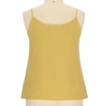 thumbnail image 5 of Scyoekwg Sleeveless Tops for Women Crewneck Cotton and Linen T Shirts Spaghetti Strap Camisole Tank Tops Casual Solid Color Vest Trendy Summer Loose Fit Blouse Yellow L, 5 of 9