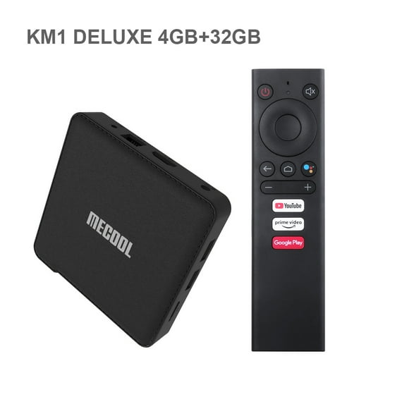 MECOOL KM1 DELUXE 4gb + 32gb S905X3 Quad-core Chipset CPU Cortex-A55 Android 9.0 TV Ensemble 4K HDR 2.4/5G 2T2R WiFi Support TF Carte Compatible avec Assistant