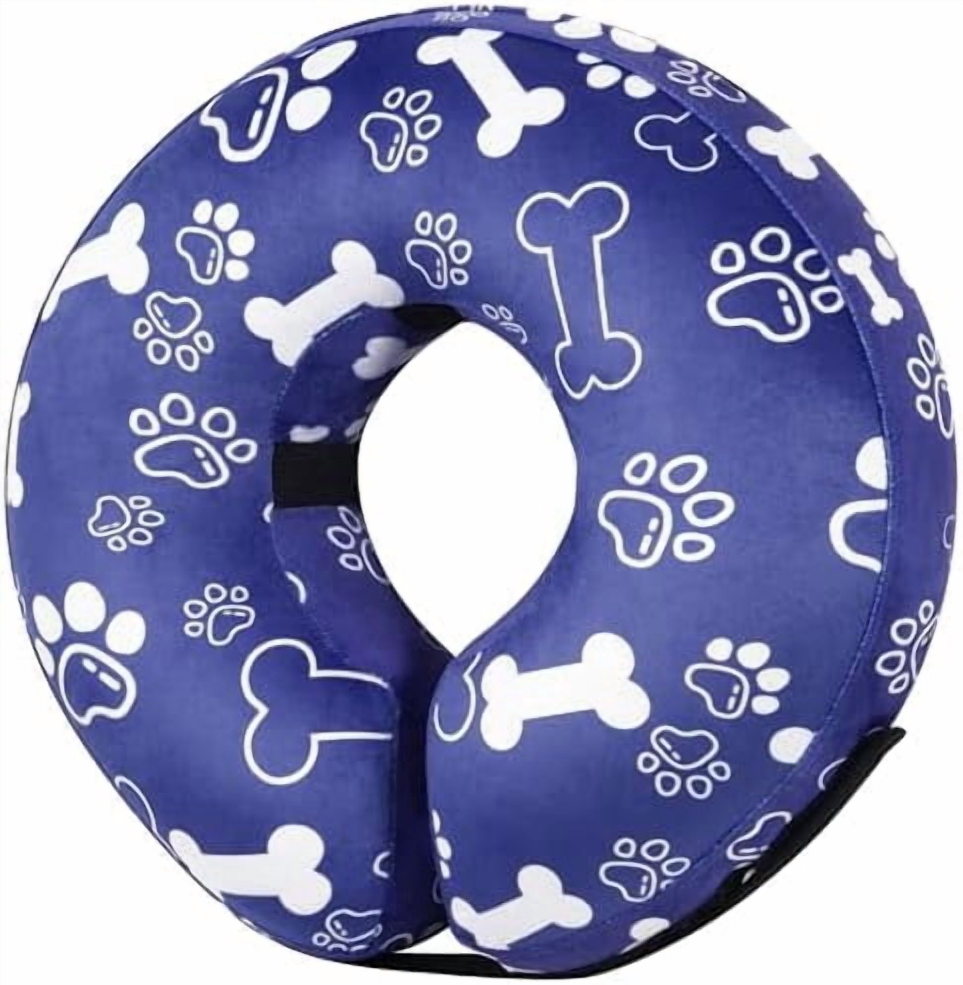 Recovery Donut Collar for Dogs & Cat,Inflatable Dog Cone Collar Alternative After Surgery,Soft Cone for Large Medium Small Dog,Adjustable Pet Neck Donut(Darkblue Bone,X-Large