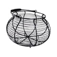 thumbnail image 4 of Cesta de alambre para huevos, soporte para huevos con asa, contenedor de almacenamiento para cocina, cesta para recoger huevos, para alimentos, Negro, 4 of 8