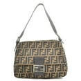 thumbnail image 1 of Pre-Owned FENDI Shoulder Bag Zucca Mamma Bucket Canvas Leather Brown Women's e60171g (Good), 1 of 5