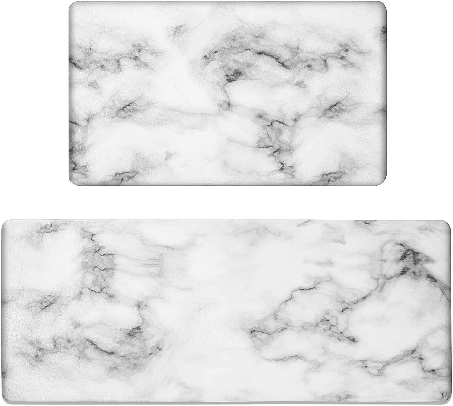 Marble Kitchen Mats for Floor (2 PCs) Cushioned Anti Fatigue Kitchen