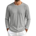 thumbnail image 4 of Frnrwgo Men's T-Shirt Regular Fit Long Sleeve Mesh Breathable Quick Dry Solid Color Athletic Gym Top, 4 of 7