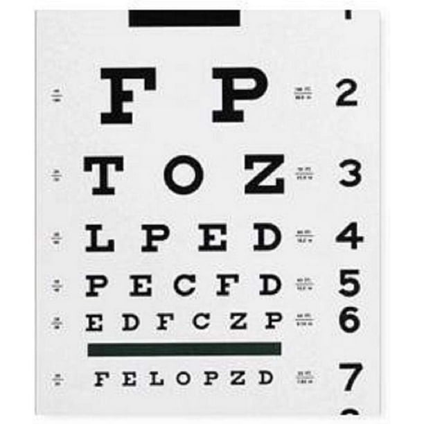 Eye Chart 20 Ft Distance Visual Acuity Testing Snellen Eye Chart For