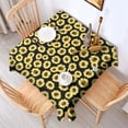 thumbnail image 2 of Black Sunflower Pattern Square Tablecloth,Waterproof Square Table Cover,Wipeable Spillproof Washable Table Cover for Home Kitchen Party Decor 60"x60"(152x152cm), 2 of 6