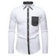 thumbnail image 2 of Blusa y camisa de manga larga con cuello vuelto para hombre, informal, a la moda, con estampado liso, botones, manga larga, cuello vuelto, blusa de poliéster para hombre, 2 of 9