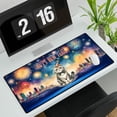 thumbnail image 3 of Happy New Year with Scottish Fold Fireworks Holiday Xmas Winter 2025 Desk Mat Full Keyboard Mouse Pad Cat Lover Kitten Owner Gifts Large Mousepad - 00025, 3 of 5