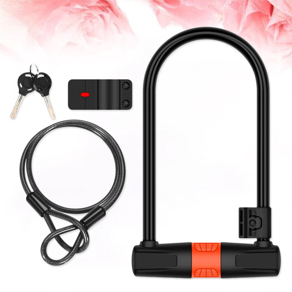PartyKindom 1Set Mountain Bike Accessories Anti Theft Chain Lock with High Strength Steel Cable Black