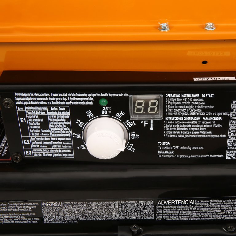 Remington REM-140T-KFA-O Kerosene/Diesel Forced Air Heater  w/Thermostat—140,000 BTU - Walmart.com
