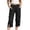 4Black24, variant on Girls Casual Solid Color Elastic Waist Capri Pants With Pockets For Play And Everyday Comfort Calf Length Leisure Kids Trousers